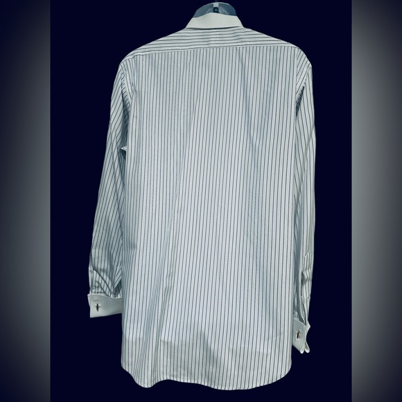 Ralph Lauren Purple Label Men’s Shirt French Cuff Cutaway White Pinstripe 15.5 L - Picture 4 of 9